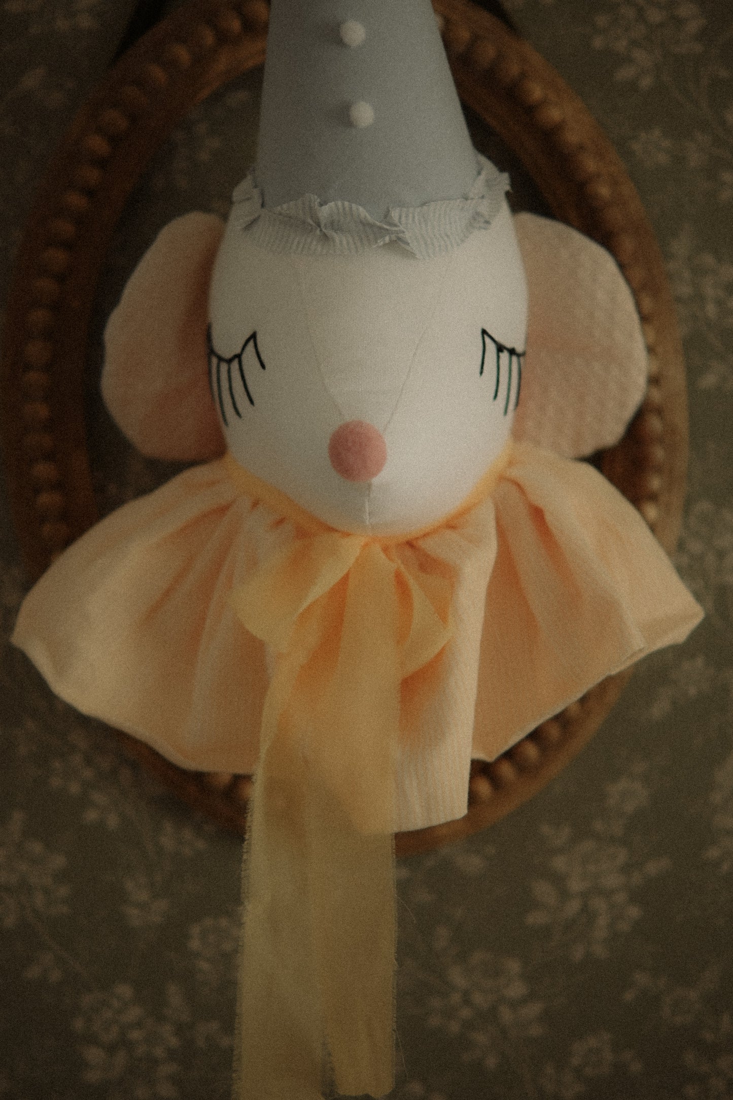 Circus Mouse Head Trophy, Mice Wall Mount, Nursery Plush Head