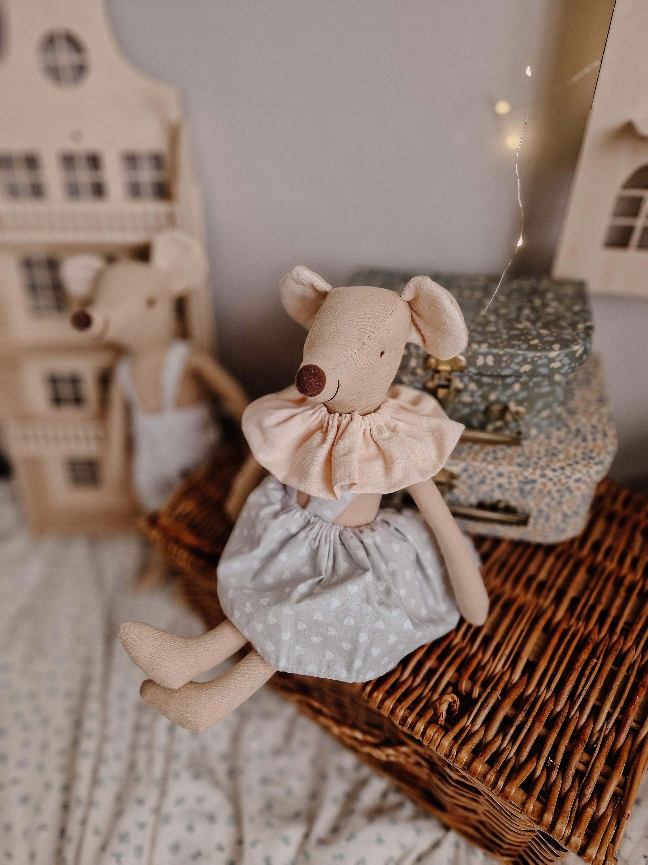 Zirkusmäuse Stoffpuppe, Maus Kinderzimmer Dekoration