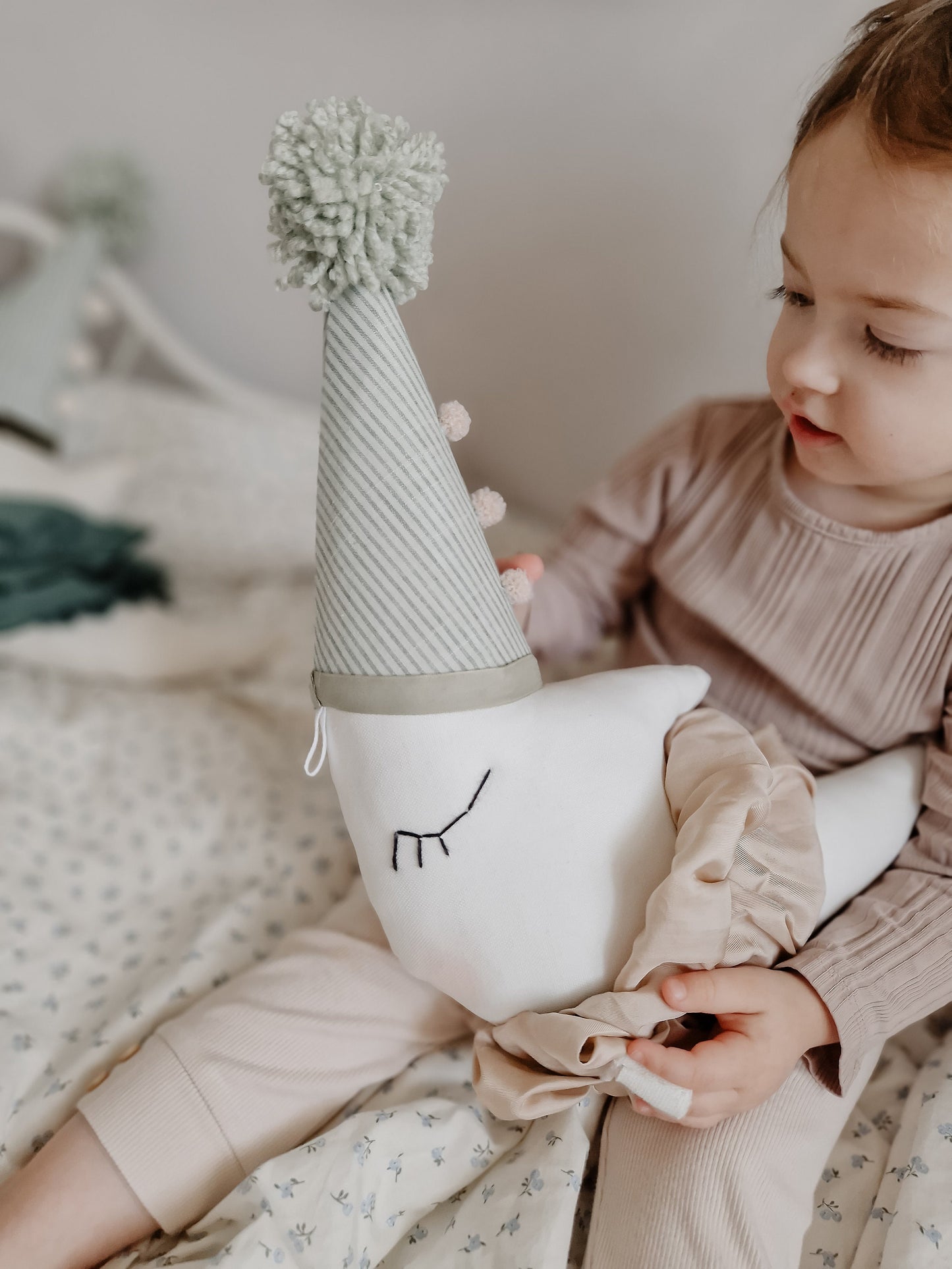 Moon Nursery wall decoration, Circus Moon pillow with hat