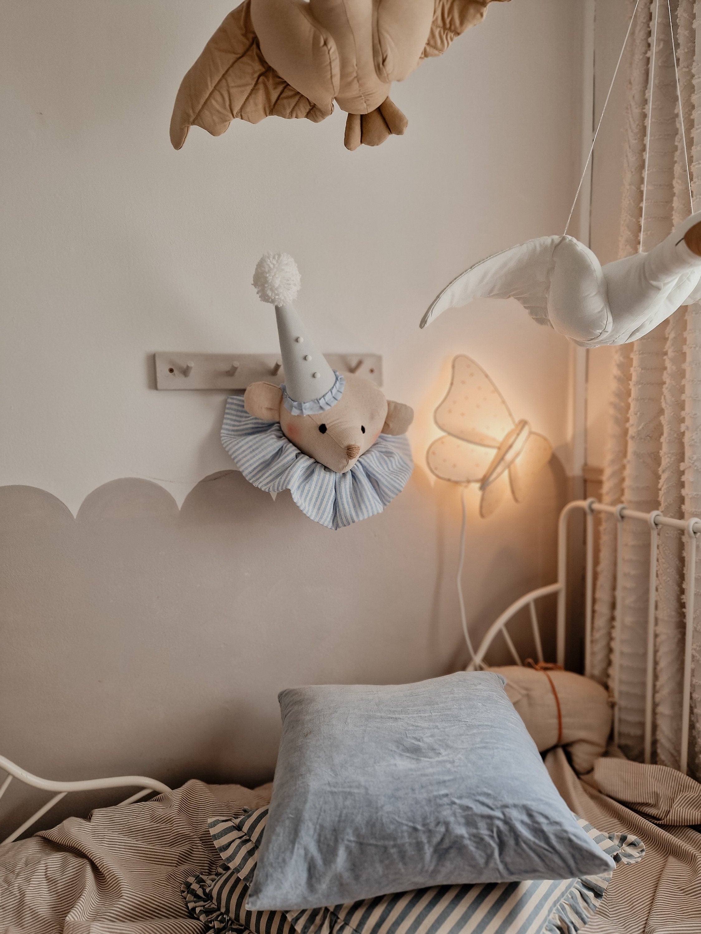 ZirkusbärKopf Wanddekoration, Kinderzimmer Bär Wandkunst