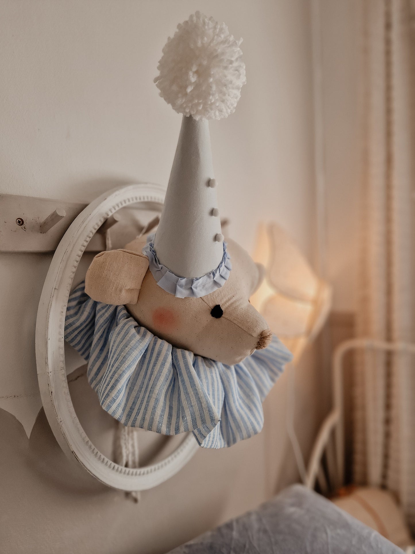 Circus Bear Head Wall Decoration, Nursery Bear Wall Art