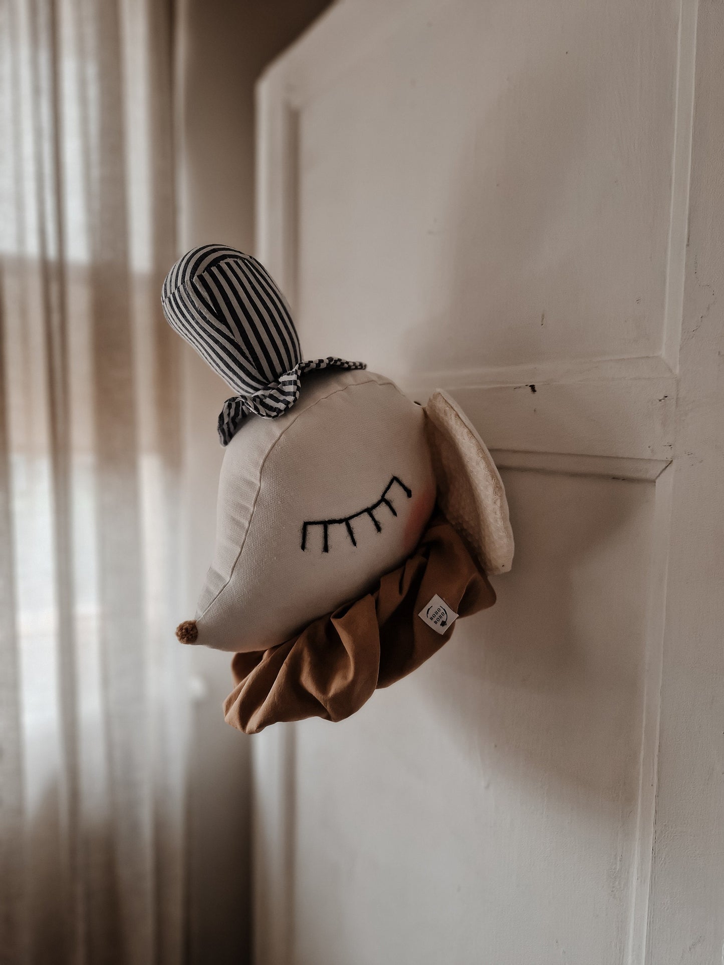 Mouse nursery decor, animal head hanging decoration