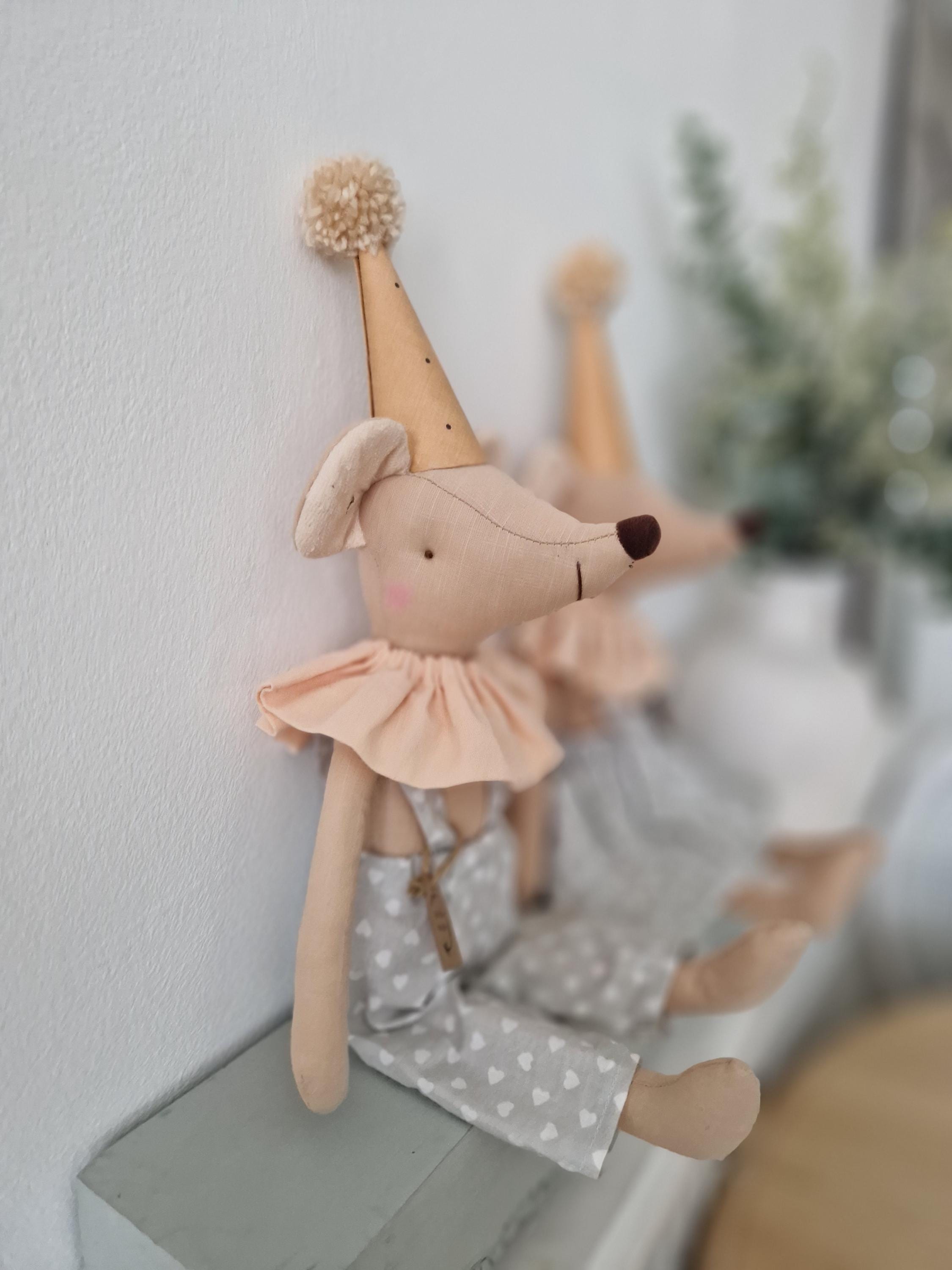 Zirkusmäuse Baumwollpuppe, Kuschelmaus Kinderzimmer Dekoration