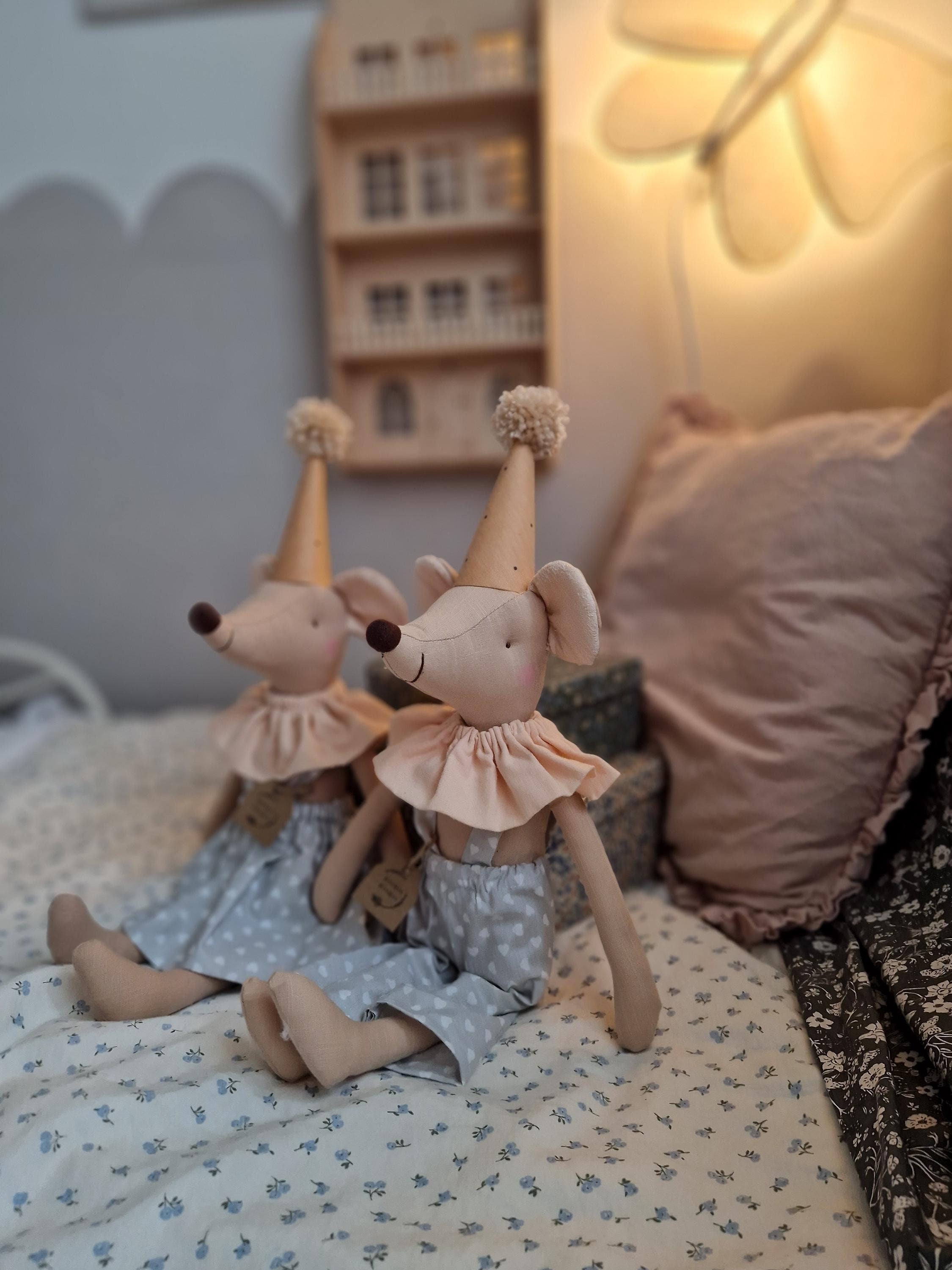 Zirkusmäuse Baumwollpuppe, Kuschelmaus Kinderzimmer Dekoration
