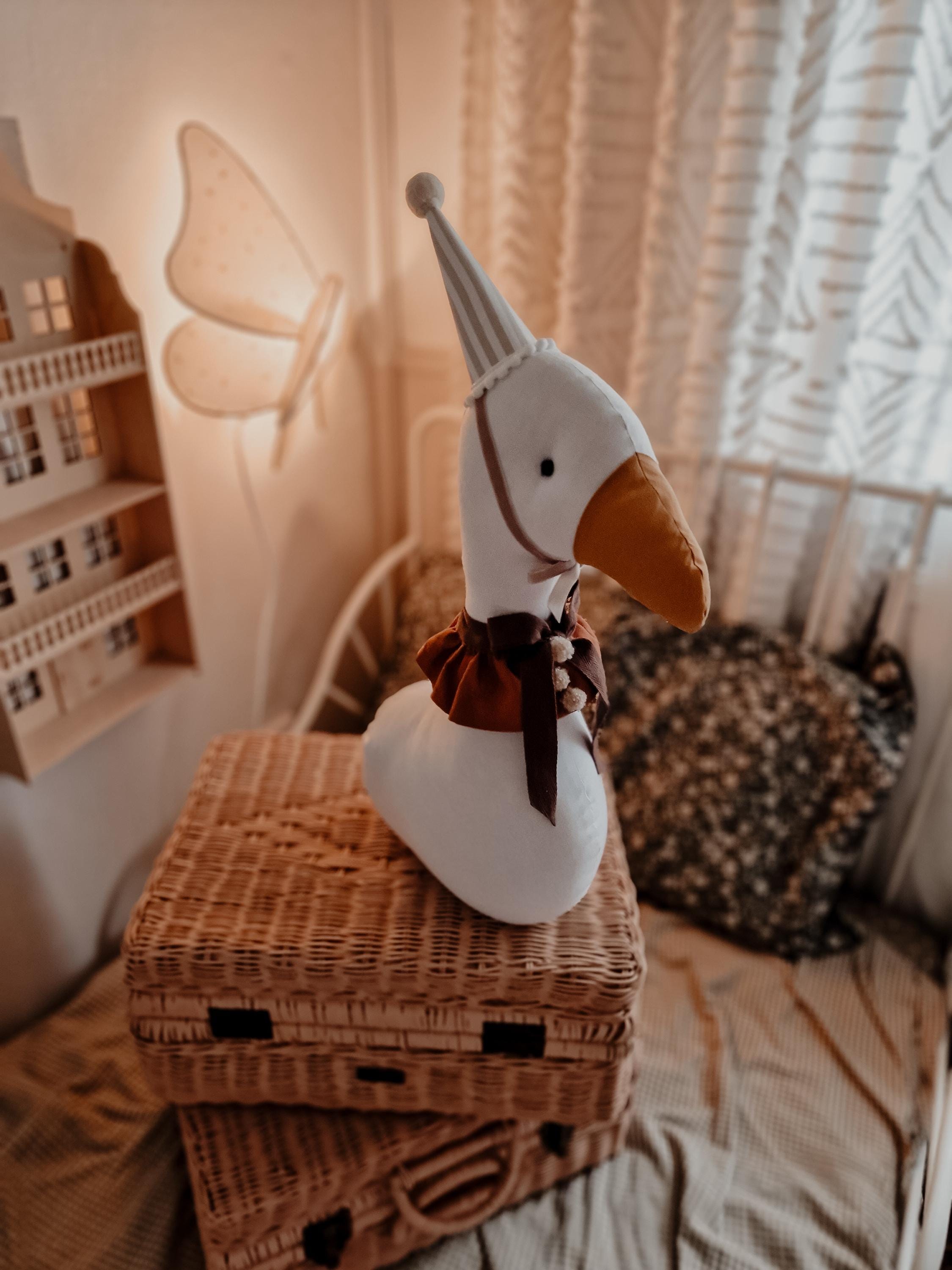 Entenkopf Kinderzimmer Deko, Wandhalterung Baumwollente