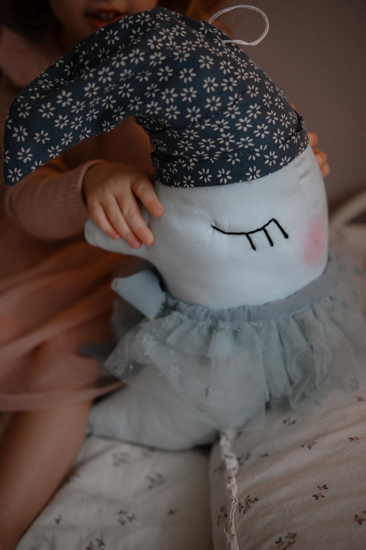 Blue moon hanging wall decoration, circus moon pillow