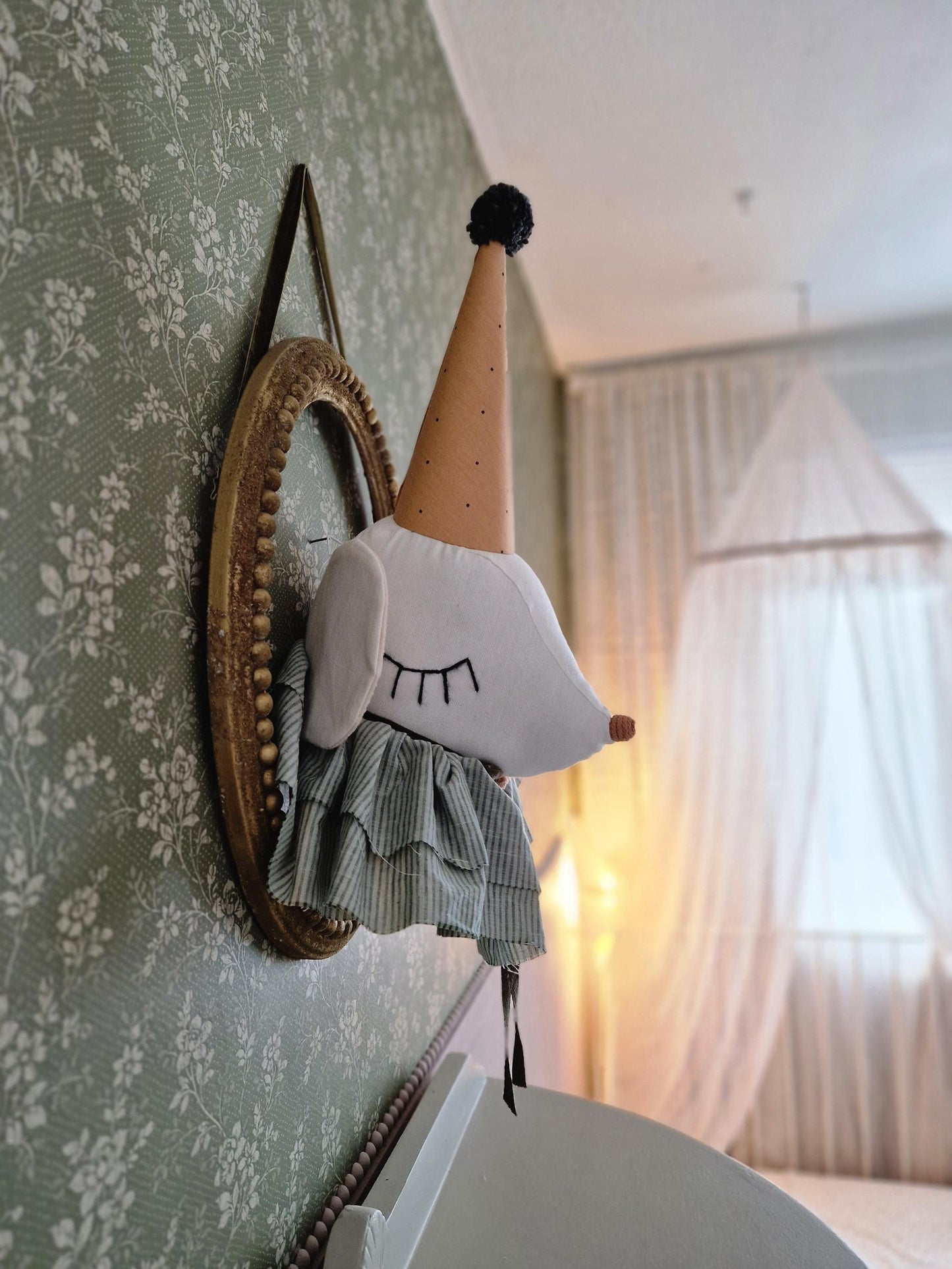 Circus Mice Head Hanging Wall art, Mouse Nursery Decoration