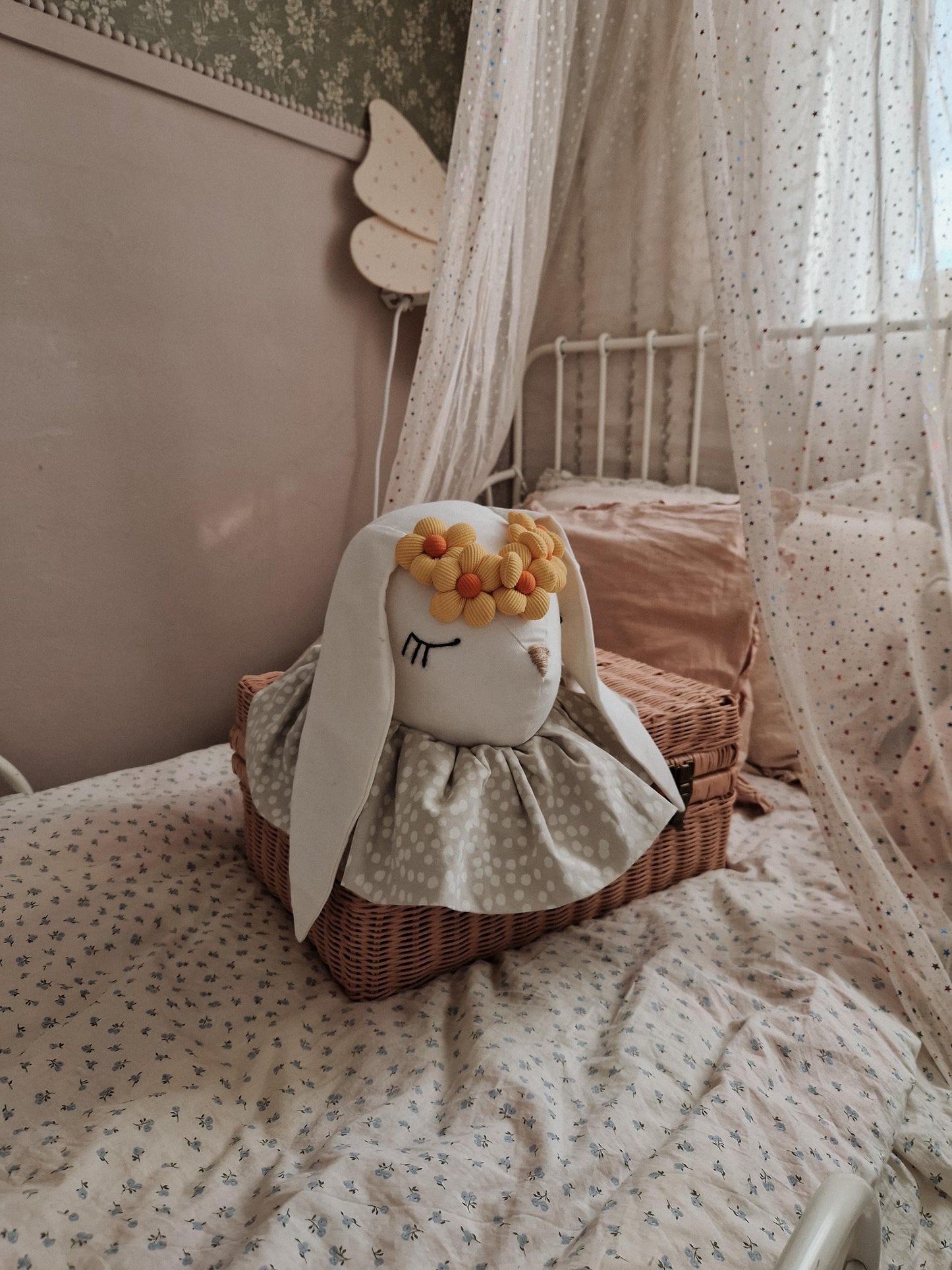 Circus Bunny head wall mount, cotton animal head wall decoration