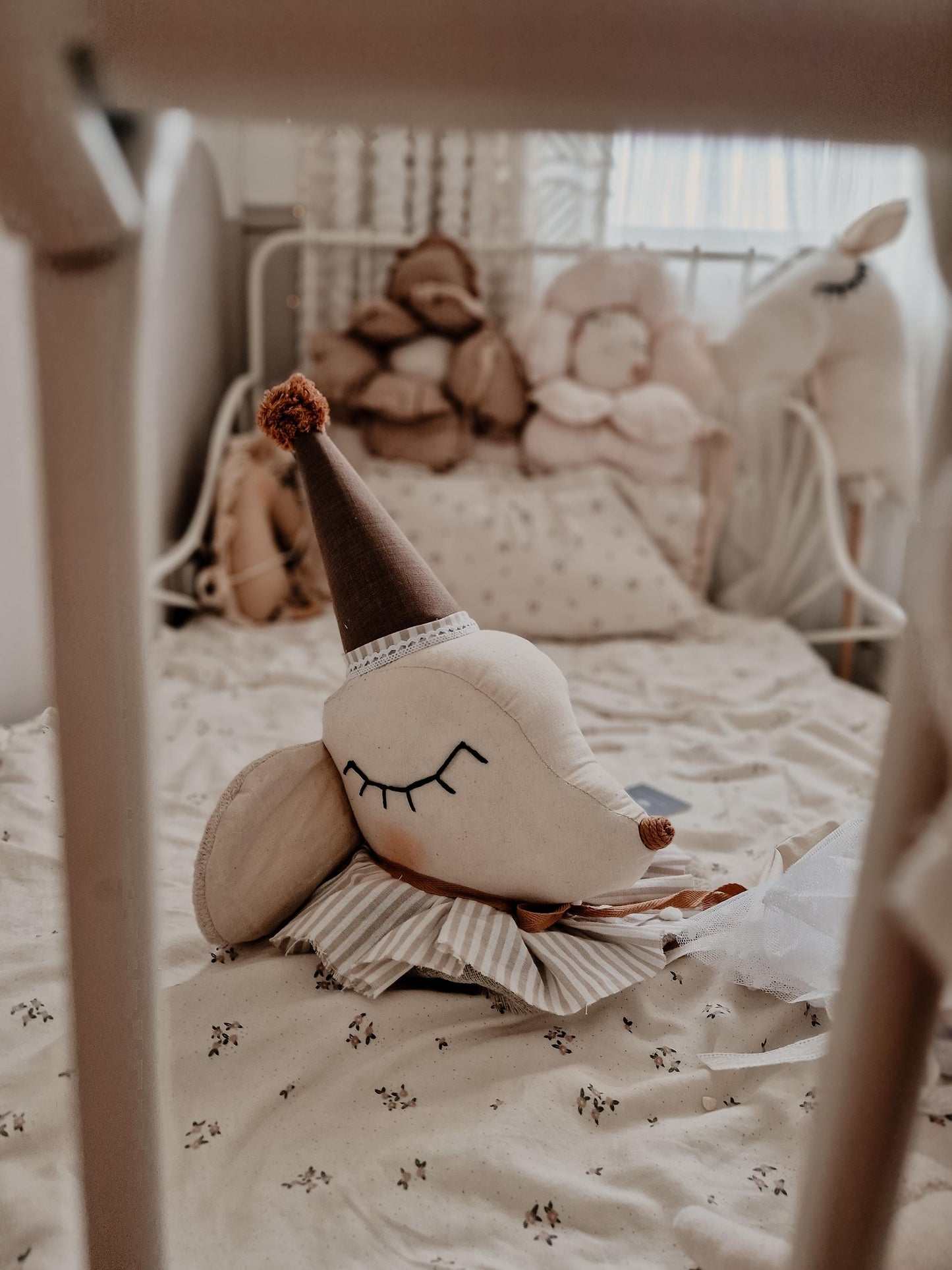 Zirkusmauskopf, Stoffmaus Wanddekoration