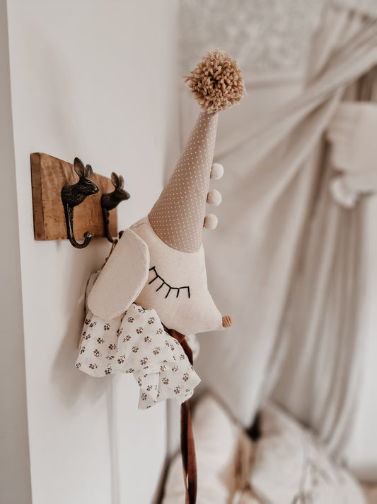 Beige Circus Mice Hanging Wall art, Mouse Nursery Decoration, Animal Head