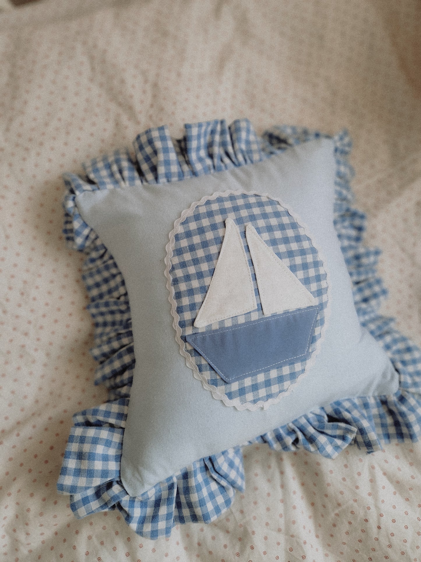 Sailboat Crib Cushion, Sailing ship throw pillow, Sailing boat nursery Decor