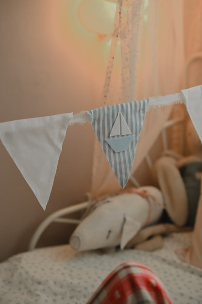 Sailboat Garland Boat Bunting Nursery Decor Sailboat Banner Nautical Nursery Decor Kids Room Wall Hanging Boat Themed Decoration