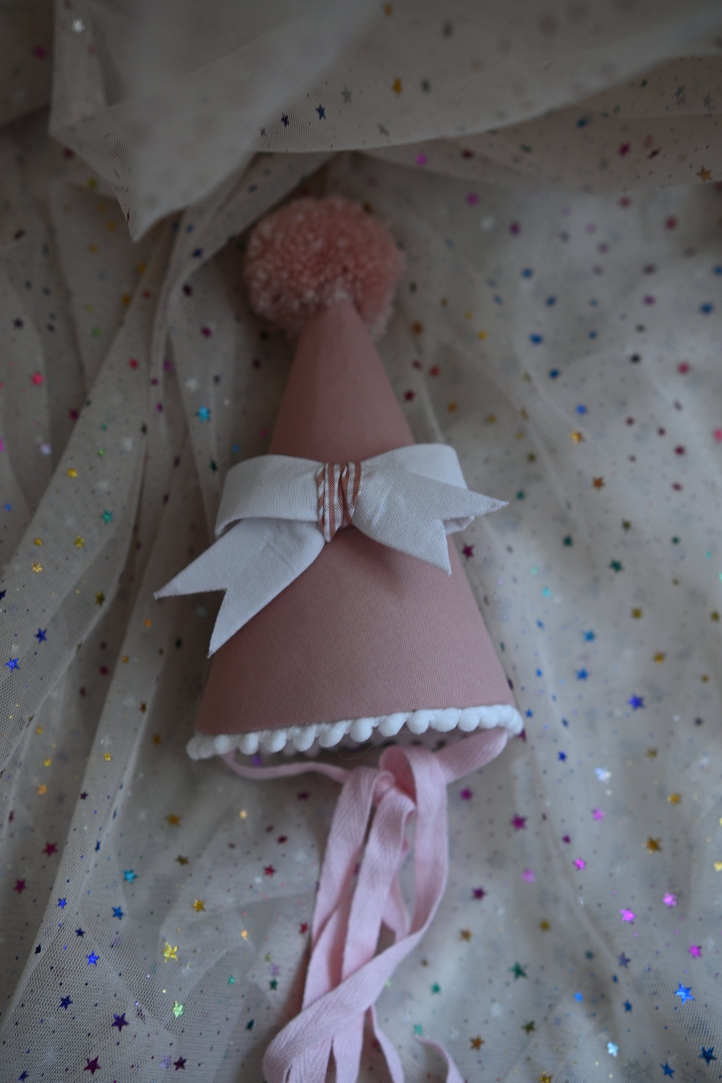 Pink Birthday Hat with Bow, 1st Birthday Crown for Girl, Felt Party Hat, Cake Smash Outfit, Baby Girl Birthday Accessories