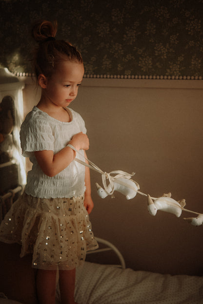 White Goose Cotton Garland, Nursery Wall Hanging Decor, goose birthday bunting