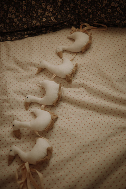 White Goose Cotton Garland, Nursery Wall Hanging Decor, goose birthday bunting