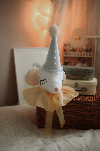 Circus Mouse Head Trophy, Mice Wall Mount, Nursery Plush Head