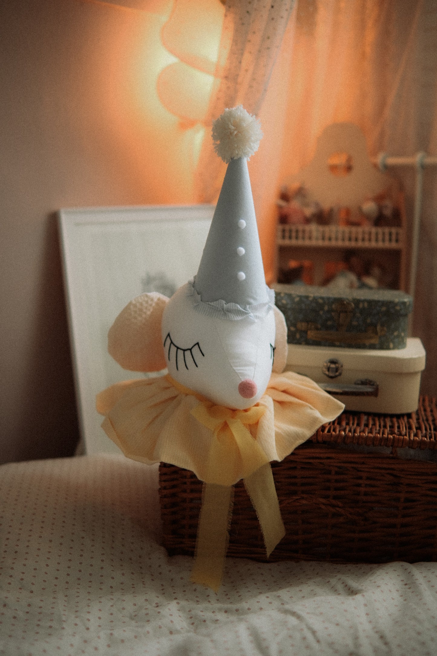 Circus Mouse Head Trophy, Mice Wall Mount, Nursery Plush Head