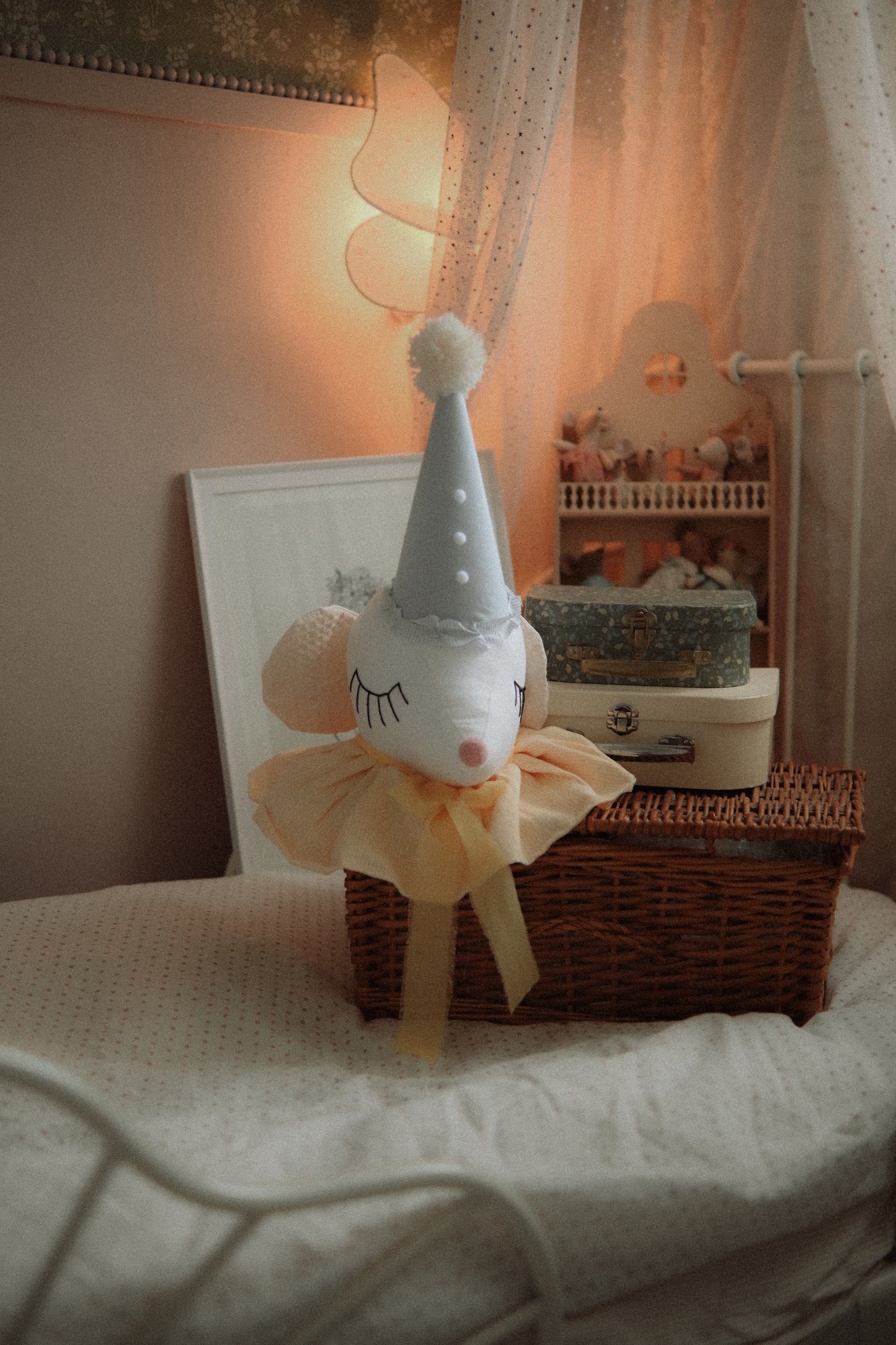 Circus Mouse Head Trophy, Mice Wall Mount, Nursery Plush Head