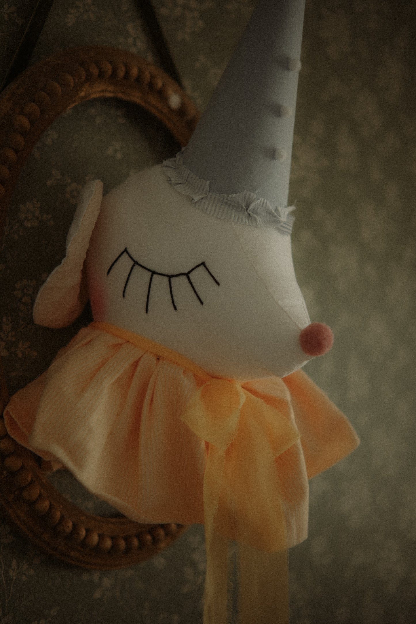 Circus Mouse Head Trophy, Mice Wall Mount, Nursery Plush Head