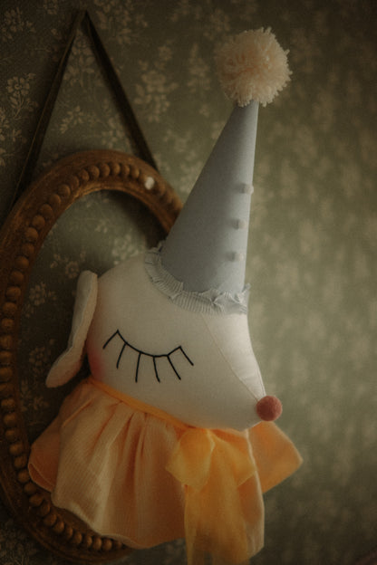 Circus Mouse Head Trophy, Mice Wall Mount, Nursery Plush Head