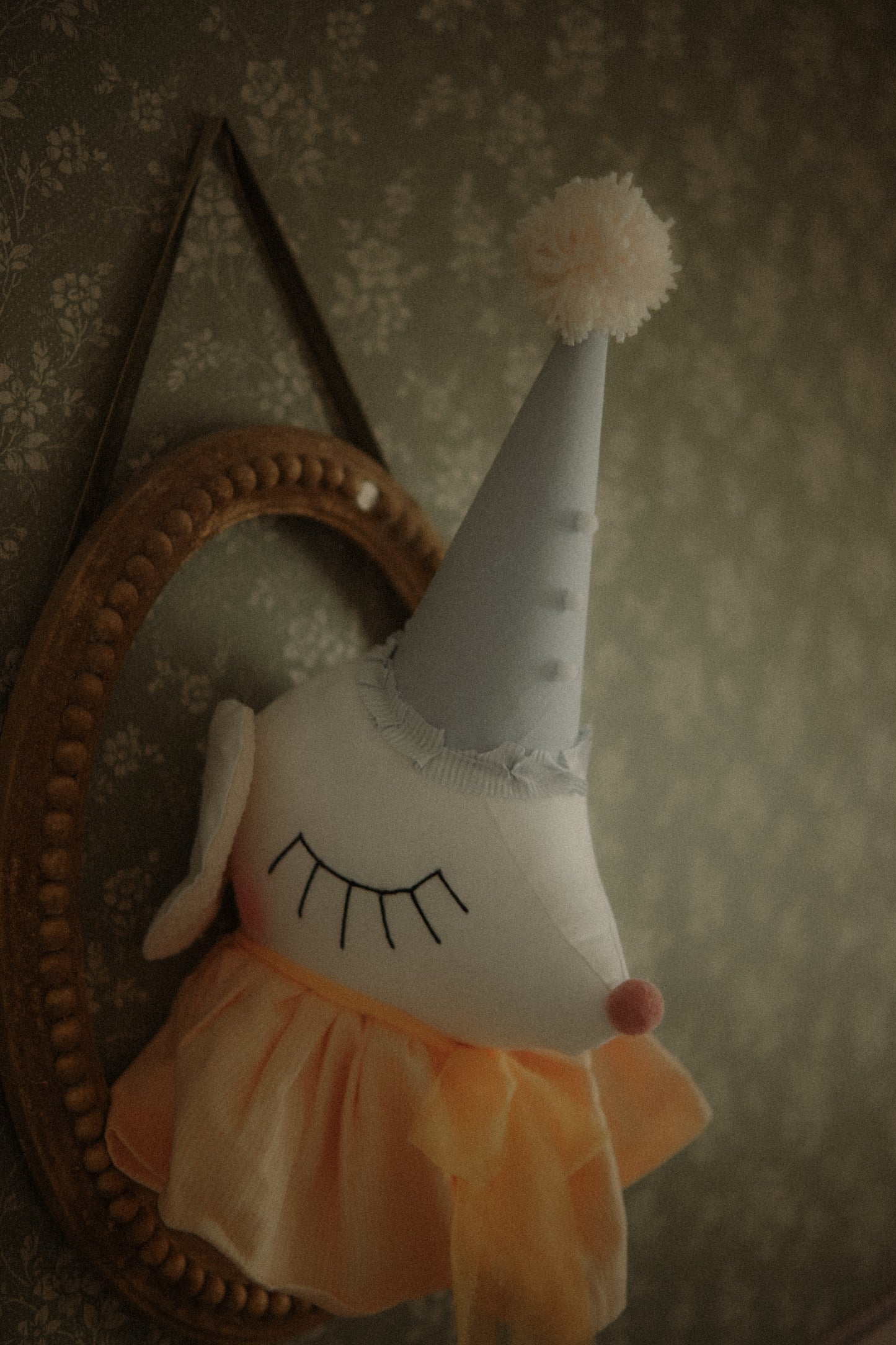 Circus Mouse Head Trophy, Mice Wall Mount, Nursery Plush Head