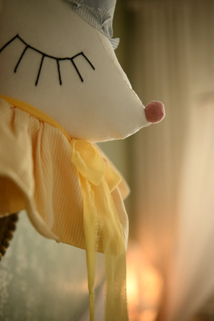 Circus Mouse Head Trophy, Mice Wall Mount, Nursery Plush Head