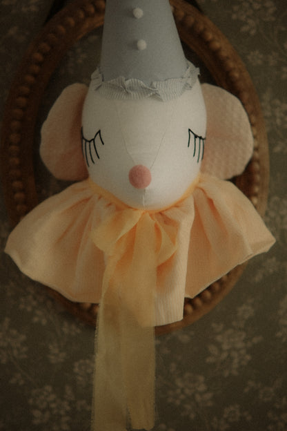 Circus Mouse Head Trophy, Mice Wall Mount, Nursery Plush Head