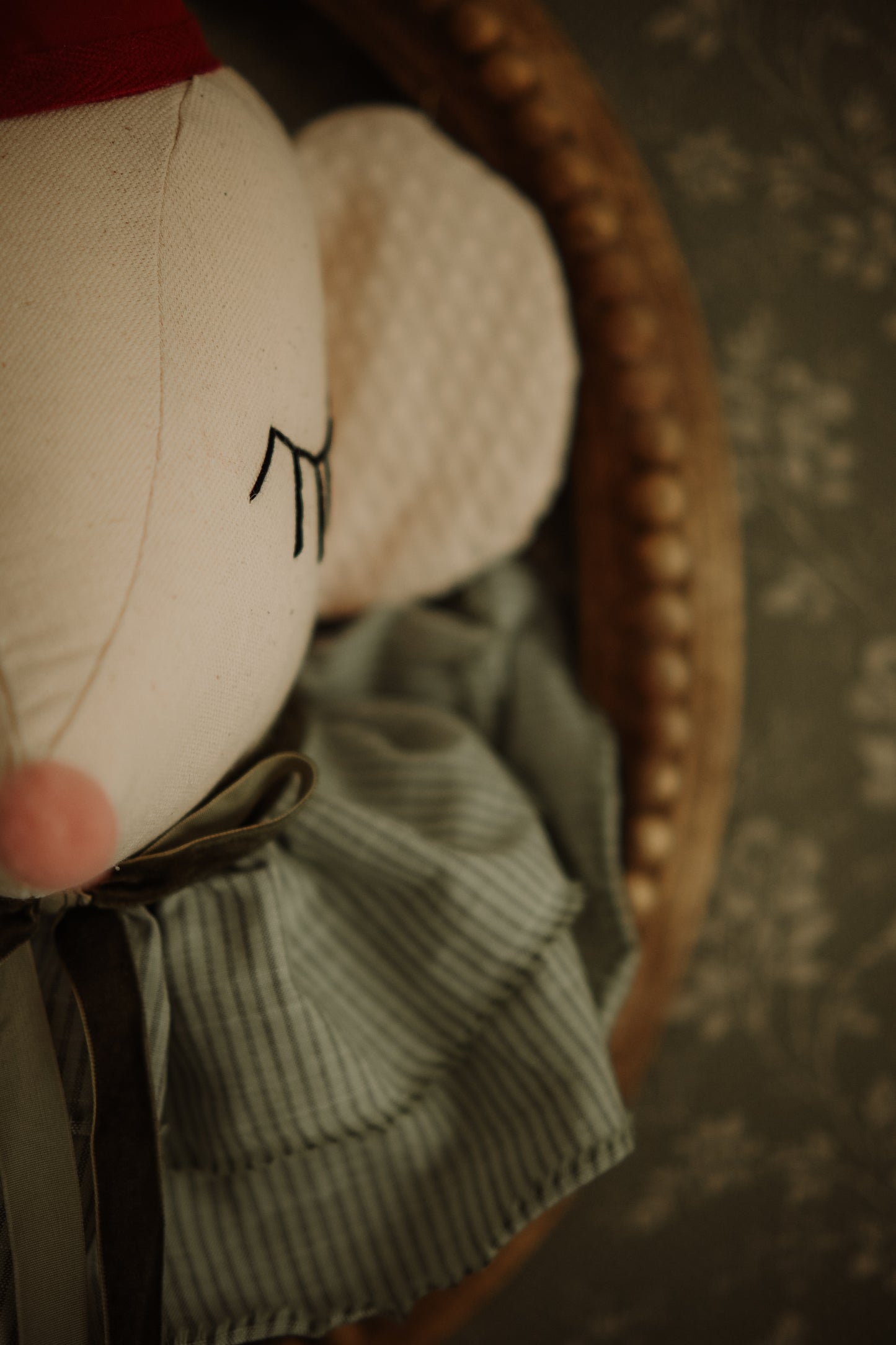 Circus Mouse Head Wall Decor, Handmade Nursery Stuffed Animal