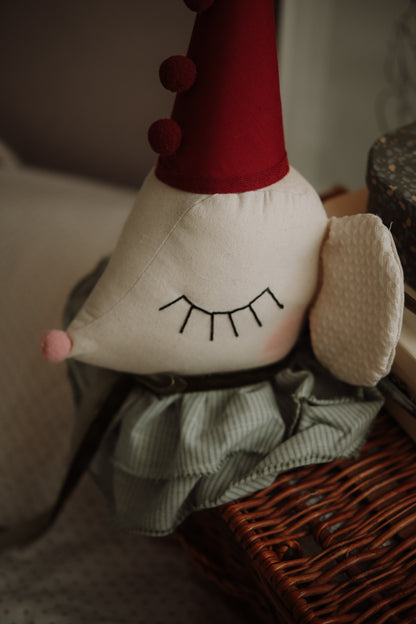 Circus Mouse Head Wall Decor, Handmade Nursery Stuffed Animal