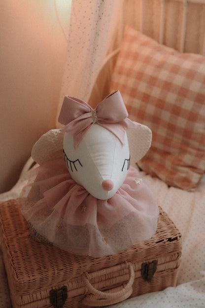Mice Ballerina Hanging Wall art, Mouse style bow Decoration, Animal Head trophy