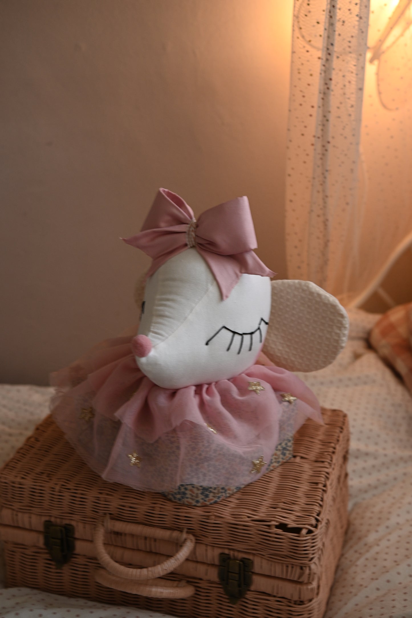 Mice Ballerina Hanging Wall art, Mouse style bow Decoration, Animal Head trophy