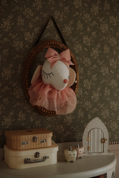 Mice Ballerina Hanging Wall art, Mouse style bow Decoration, Animal Head trophy