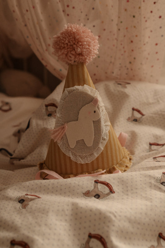 Felt Birthday Hat with Horse, Unicorn Circus Cake Smash Crown