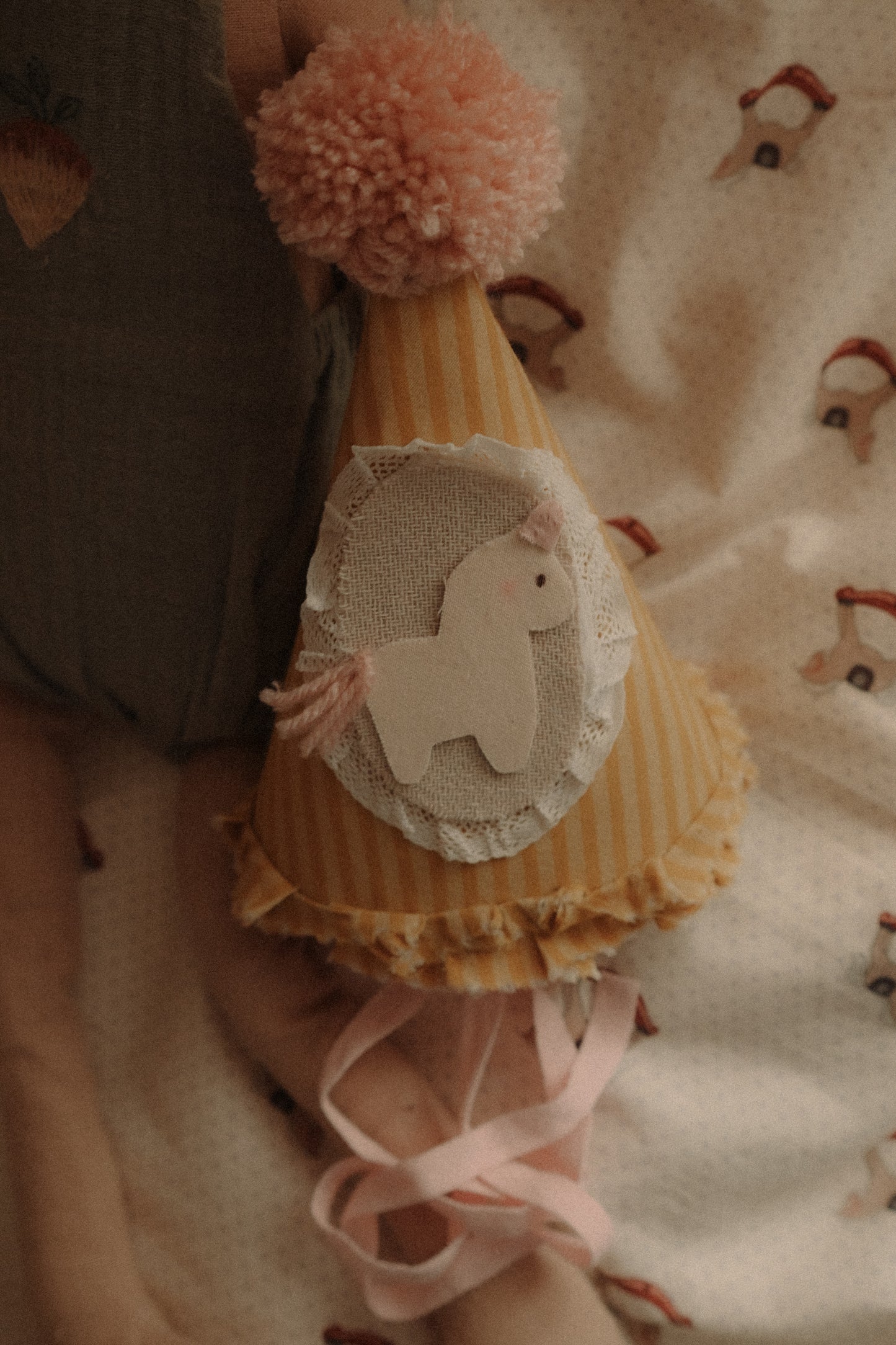 Felt Birthday Hat with Horse, Unicorn Circus Cake Smash Crown