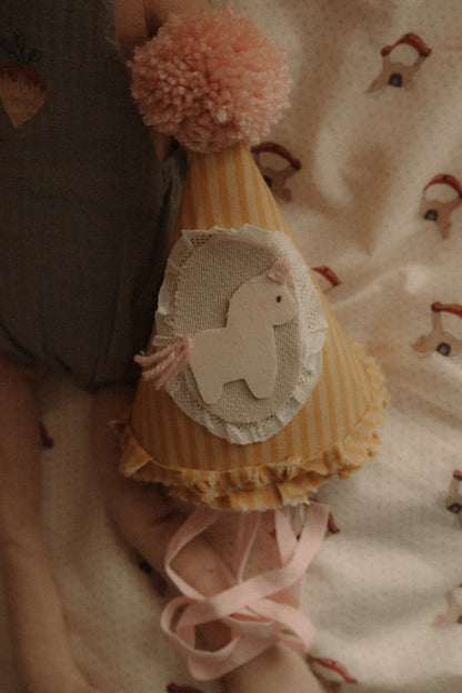 Felt Birthday Hat with Horse, Unicorn Circus Cake Smash Crown