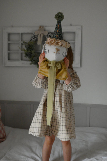 Handcrafted Cotton Sheep Head Wall Decor with Circus Hat, Nursery Farmhouse Art