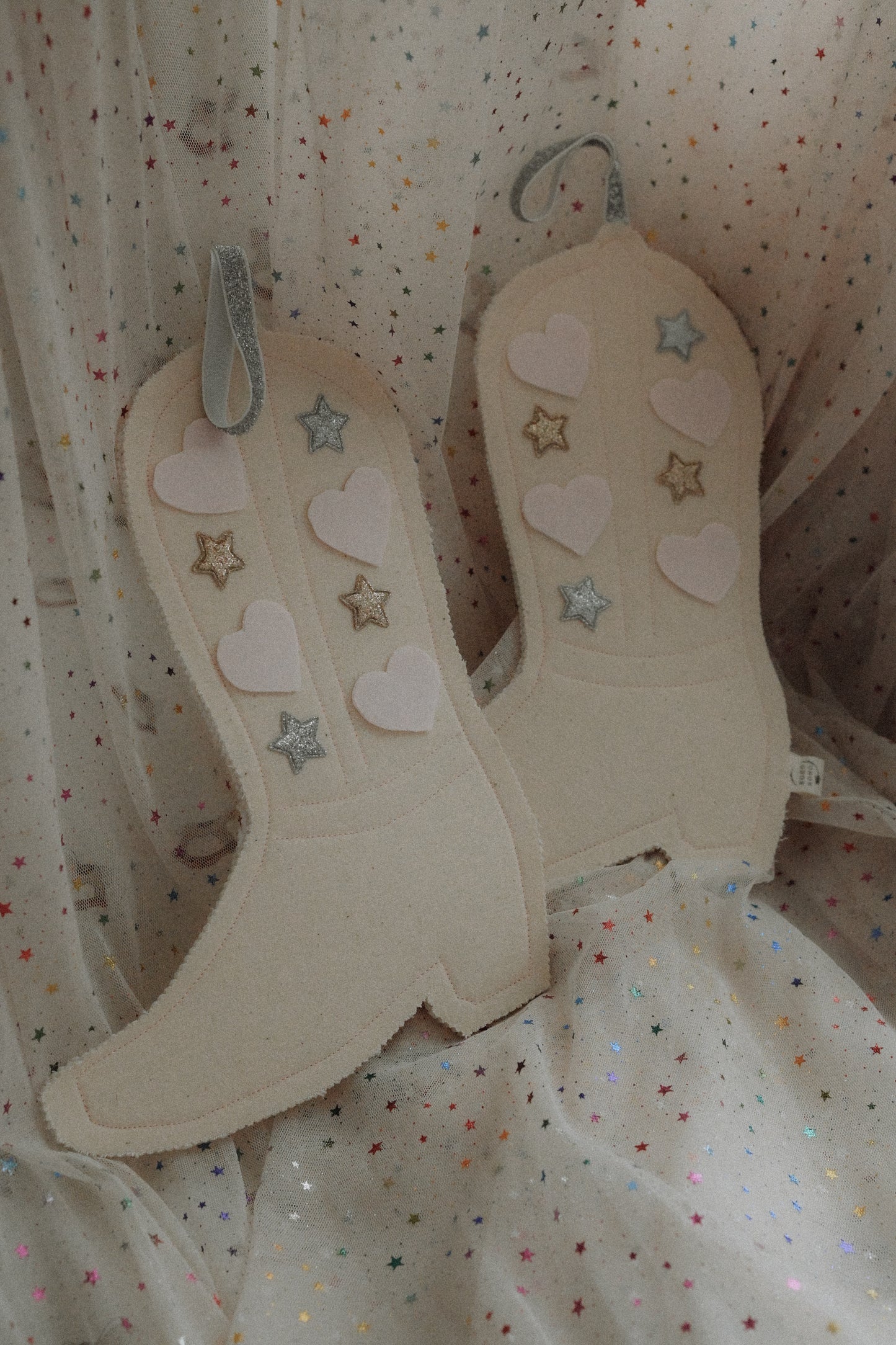 Hanging Cotton Cowboy Boot, Country Nursery Wall Hanging