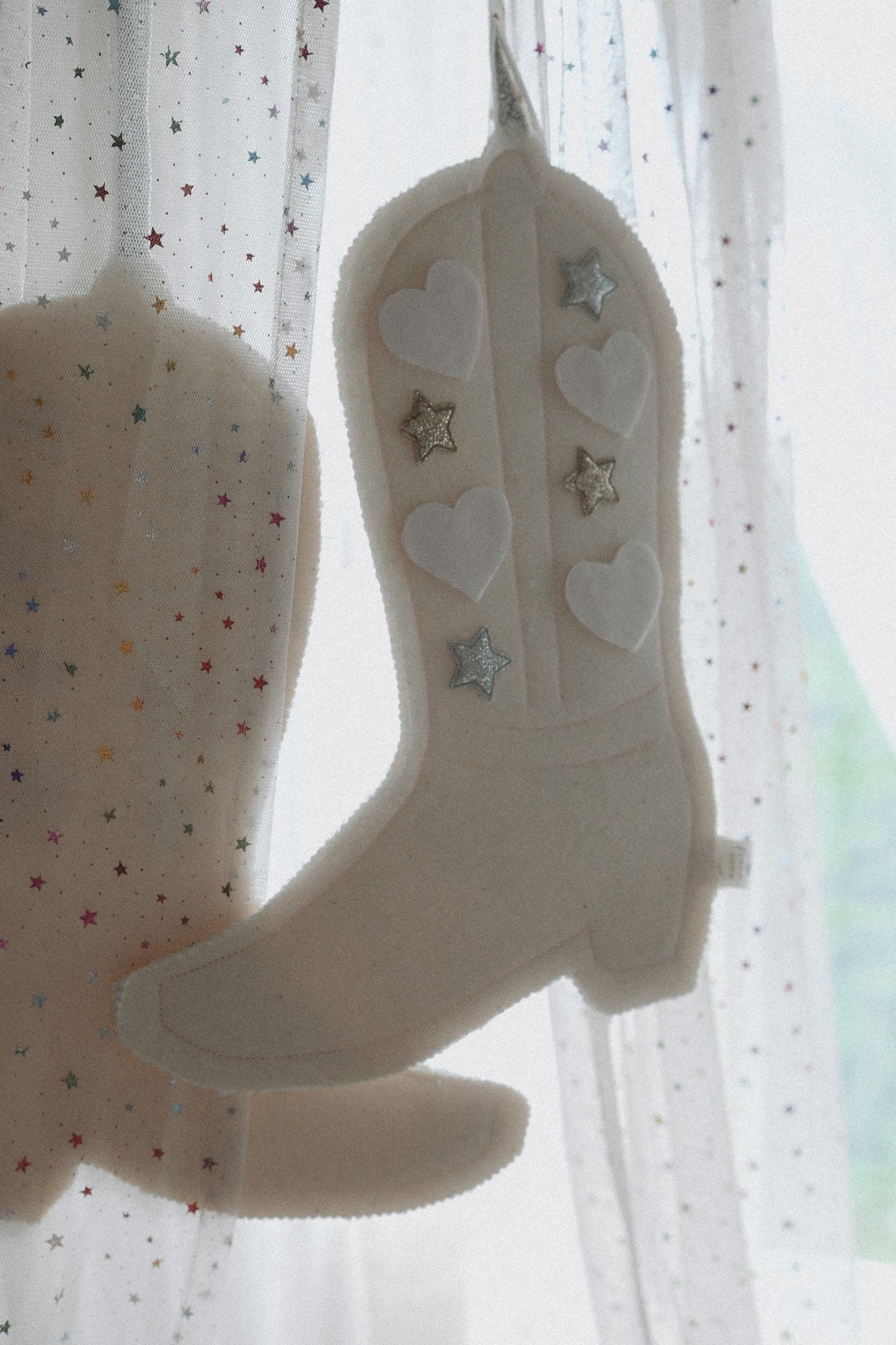 Hanging Cotton Cowboy Boot, Country Nursery Wall Hanging
