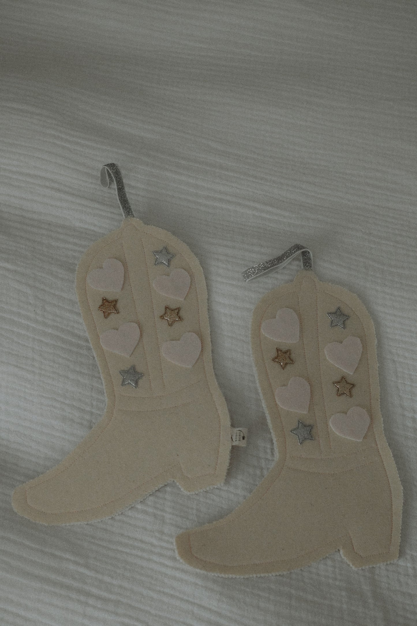 Hanging Cotton Cowboy Boot, Country Nursery Wall Hanging