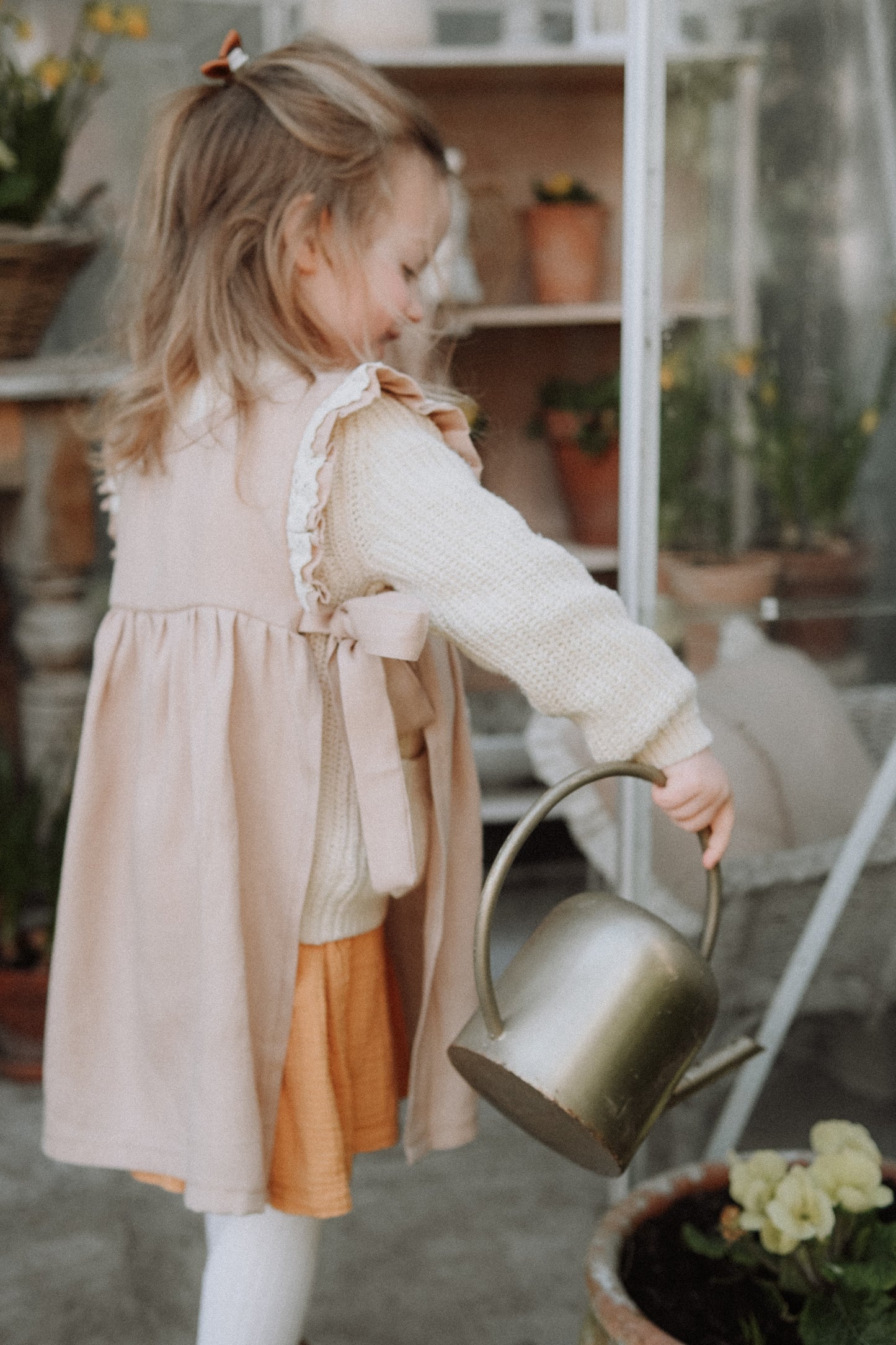 Toddler Girl Apron and Gloves Set, Kids Kitchen Costume, Montessori Cooking Play