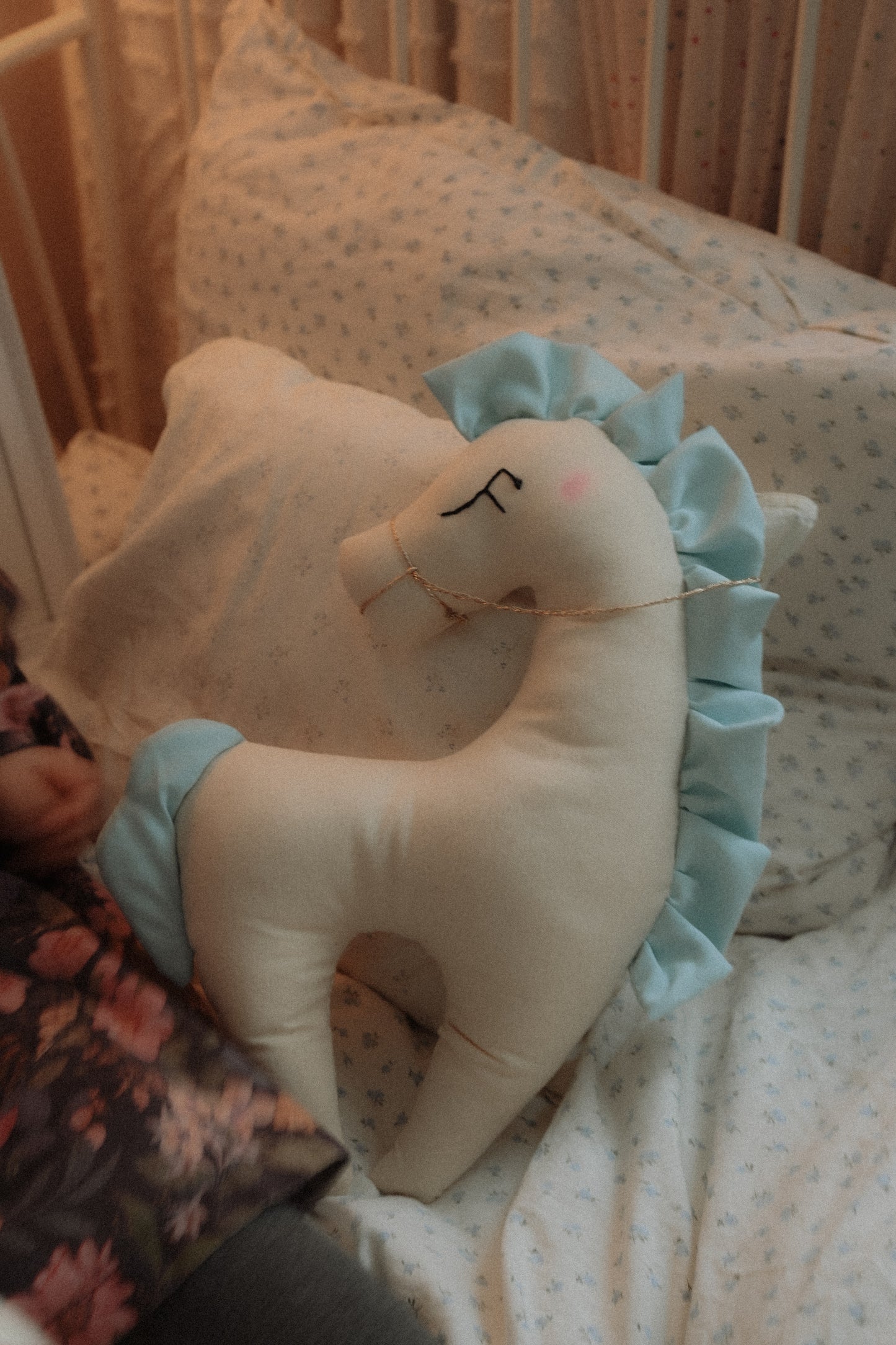 Horse Plush Wall Decor Cotton Horse Head Blue Mane Nursery Decor