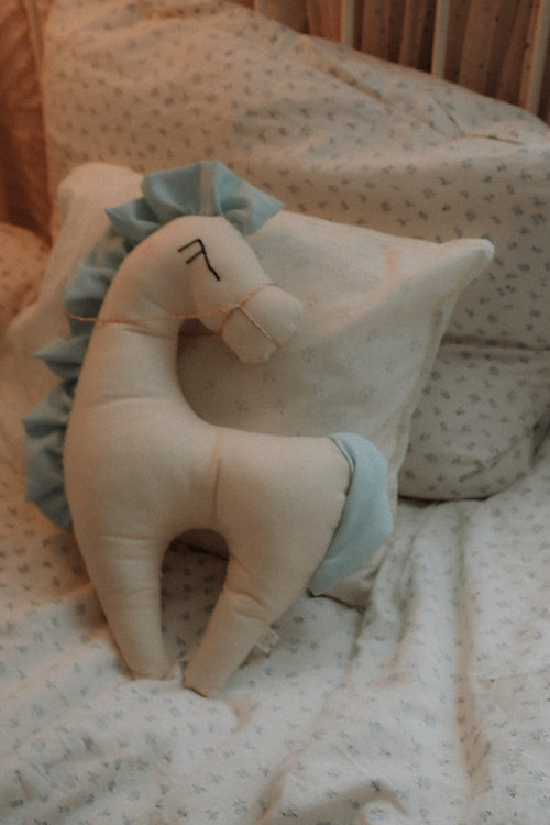 Horse Plush Wall Decor Cotton Horse Head Blue Mane Nursery Decor