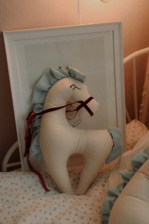 Horse Nursery Decor Cotton Horse Decoration Blue Mane Burgundy Bridle Kids Room Decor Baby Room Decoration
