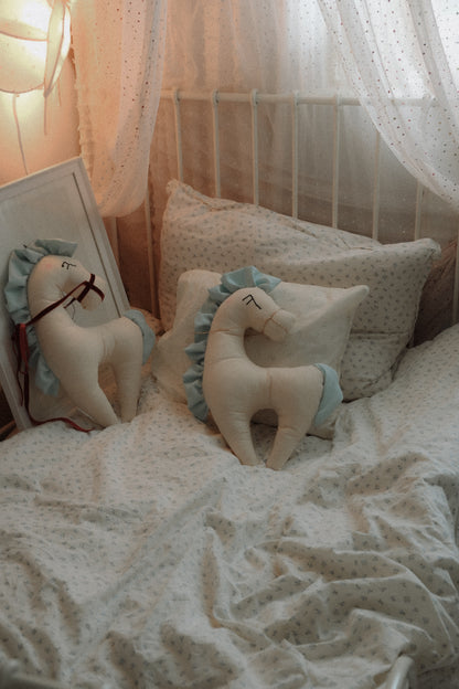 Horse Nursery Decor Cotton Horse Decoration Blue Mane Burgundy Bridle Kids Room Decor Baby Room Decoration