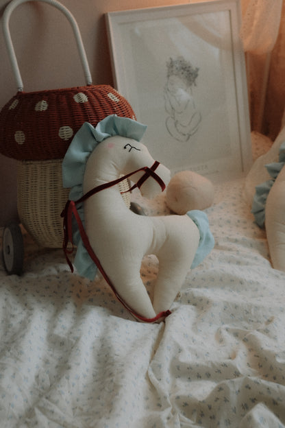 Horse Nursery Decor Cotton Horse Decoration Blue Mane Burgundy Bridle Kids Room Decor Baby Room Decoration