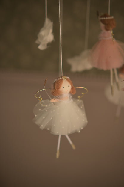 Fairy Felt Nursery Mobile, Baby Girl Room Decor, Crib Hanging, Magical Nursery Gift, Pastel Baby Shower Gift
