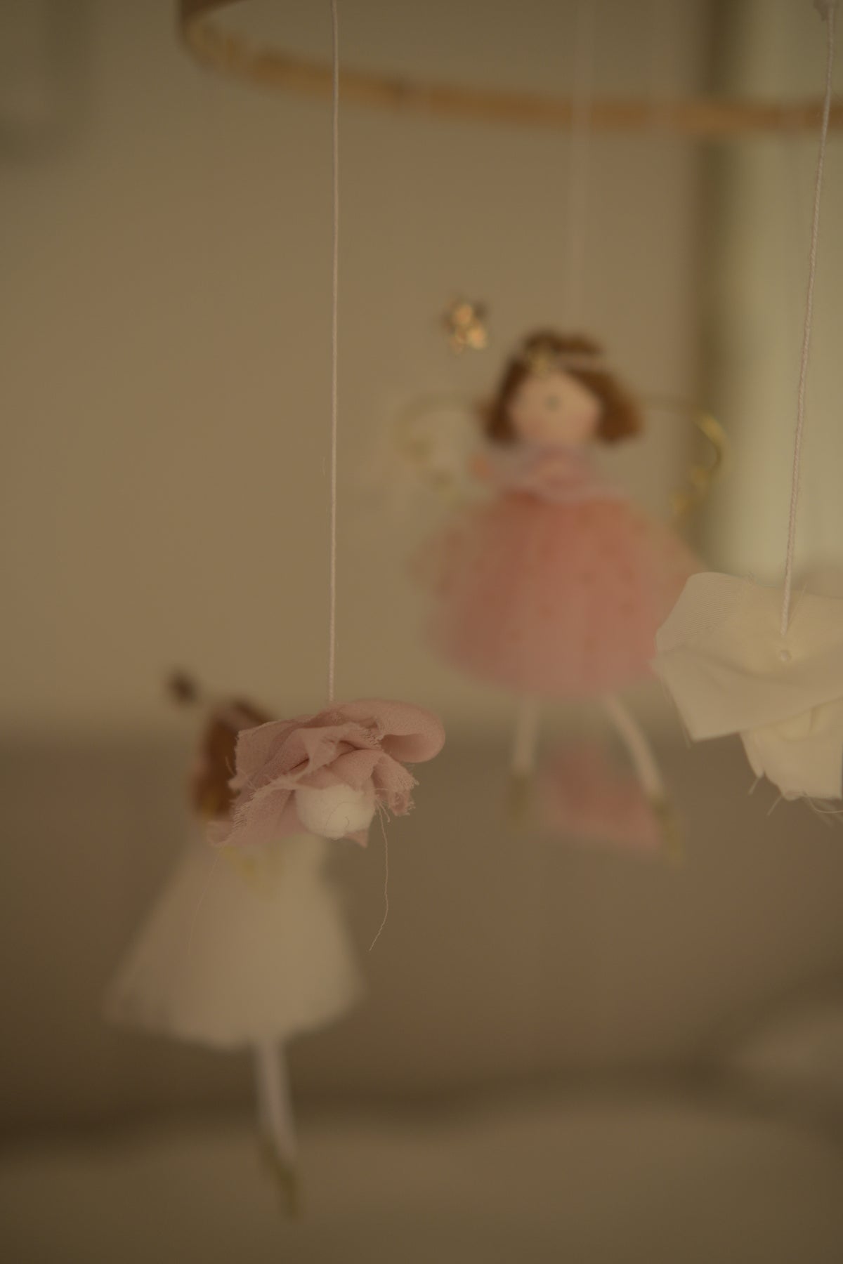 Fairy Felt Nursery Mobile, Baby Girl Room Decor, Crib Hanging, Magical Nursery Gift, Pastel Baby Shower Gift