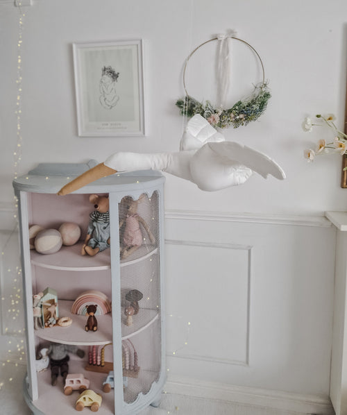 Hanging Flying Swan, White Stuffed Bird Pillow