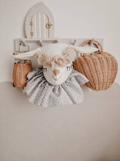 Sheep Head Decoration, Sheep Wall Mount Stuffed Animal