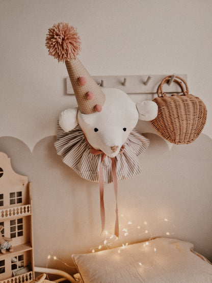 Circus Bear Head wall Decoration, Nursery Bear Wall Hanging